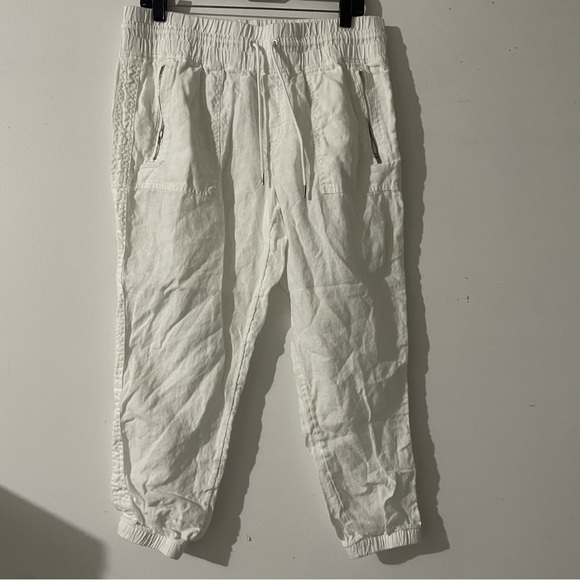 Athleta Cabo 100% linen joggers white 22591 - Picture 4 of 16